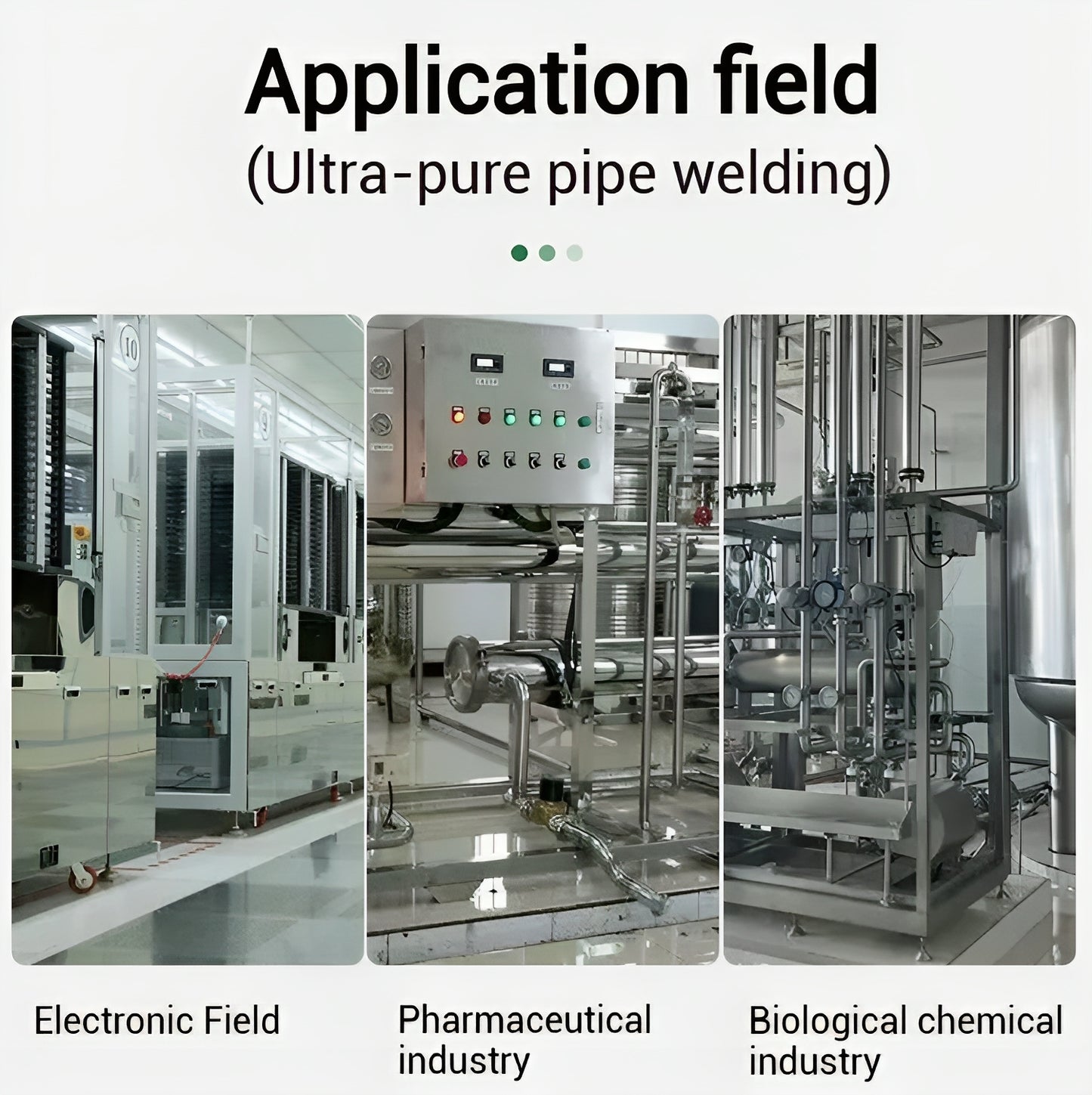 Preparing 316L stainless steel pipes in a semiconductor cleanroom using FYID tube facing machine for orbital weld prep.