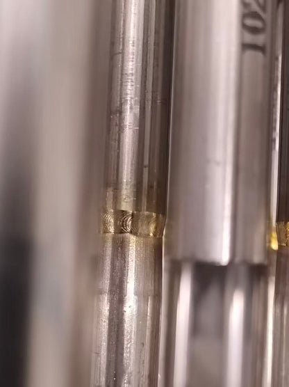 Zero-leak, smooth internal weld bead on a stainless steel U-bend pipe joint processed by FYID orbital system.